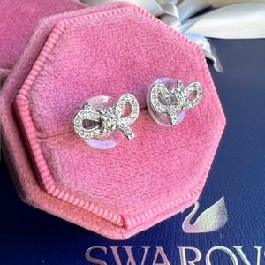 AUTHENTIC Swarovski Lifelong Bow Stud Earrings